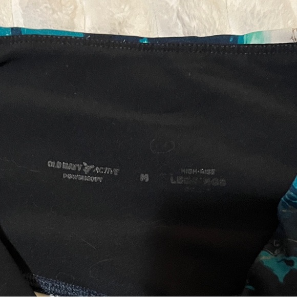 Old Navy Women’s Leggings with Blue and Gold Marble Print - Picture 2 of 3